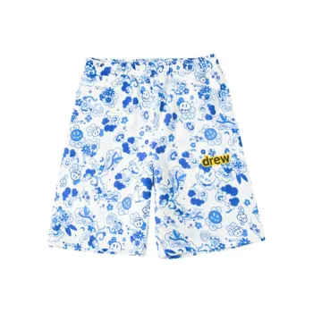 Drew House Smiley Collection Sports Shorts Unisex Danube Blue
