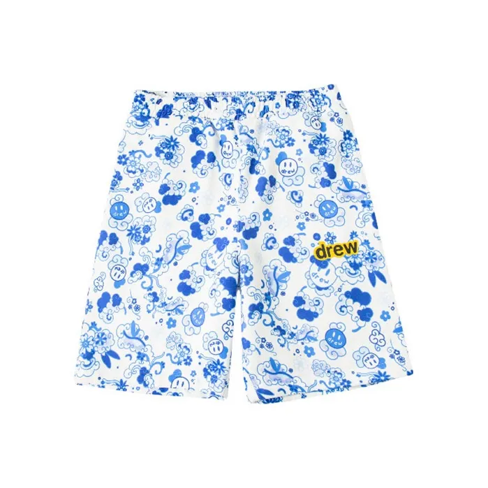 Drew House Smiley Collection Sports Shorts Unisex Danube Blue-0