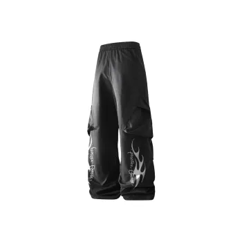 Qnxeey Casual Pants Pant Leg Adjustable Unisex