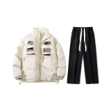 Clothing Sets (Apricot Puffer Jacket+Black Jeans)