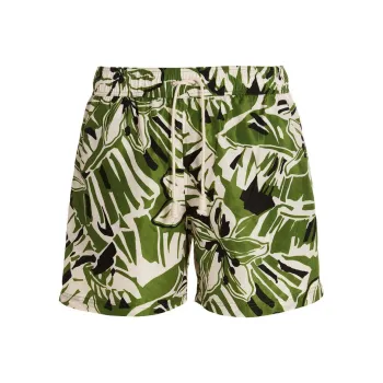 PALM ANGELS Floral print Drawstring Swim Shorts