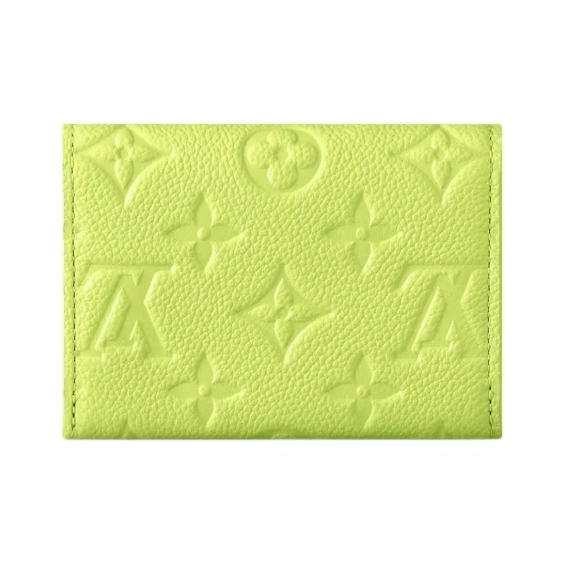 LOUIS VUITTON Rosalie Embossed Grain Cow Leather Coin Purse Women's Green-2