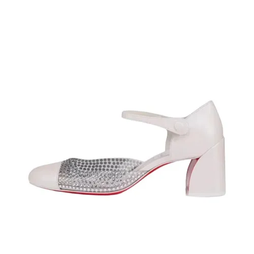 CL LUBOTING MISS MJ Chunky Heel High Heels 5.5cm Women's White