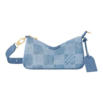 LOUIS VUITTON Pochette Accessories Denim Coin Purse, Shoulder Bag Extra Large Men's Blue