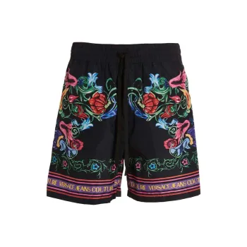 VERSACE JEANS COUTURE Floral Printed Drawstring Shorts