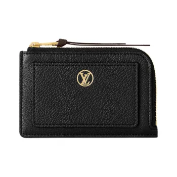 LOUIS VUITTON Low Key Cow Leather Card Holder Women's Black