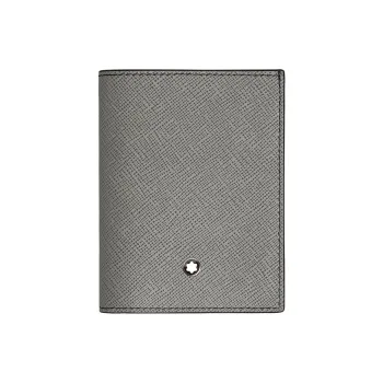 MONTBLANC Leather Wallet Mini Men's Medium Gray