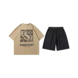 Set (Apricot Top+Black Denim Shorts)
