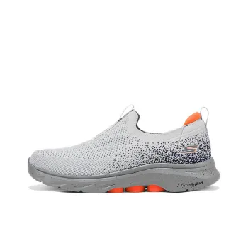 Skechers MEN'S GO WALK Support Low Top Casual Shoes Men's Gray Orange