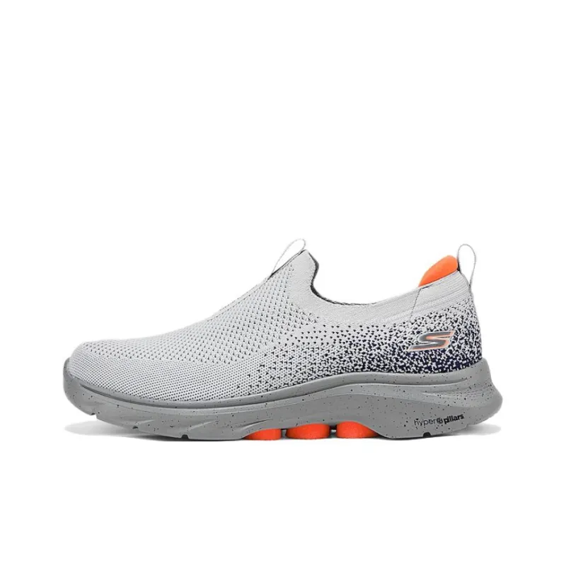 Skechers MEN'S GO WALK Support Low Top Casual Shoes Men's Gray Orange-0