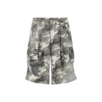 CONP Cargo Shorts Unisex Gray Camouflage