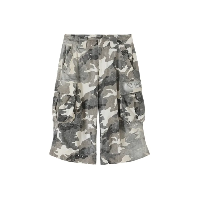 CONP Cargo Shorts Unisex Gray Camouflage-0