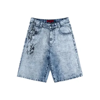 Jaded London Denim Shorts Unisex Light Blue