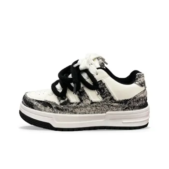 XLAIII Slip Resistant, Abrasion Resistant, Breathable Low Top Skateboard Shoes Unisex White Black