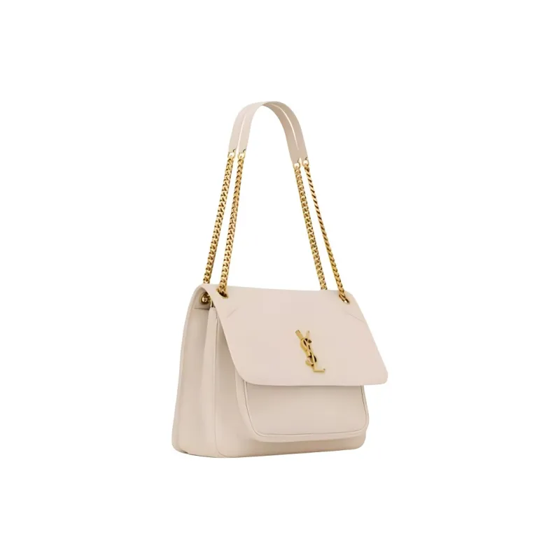 SAINT LAURENT Sheepskin Crossbody Bag, Shoulder Bag Tubas Women's Vintage White-1