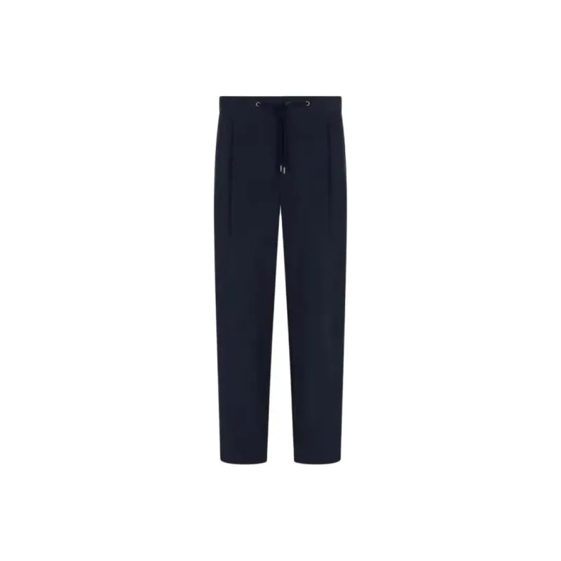 Emporio Armani Single pleat Linen canvas Trousers-0