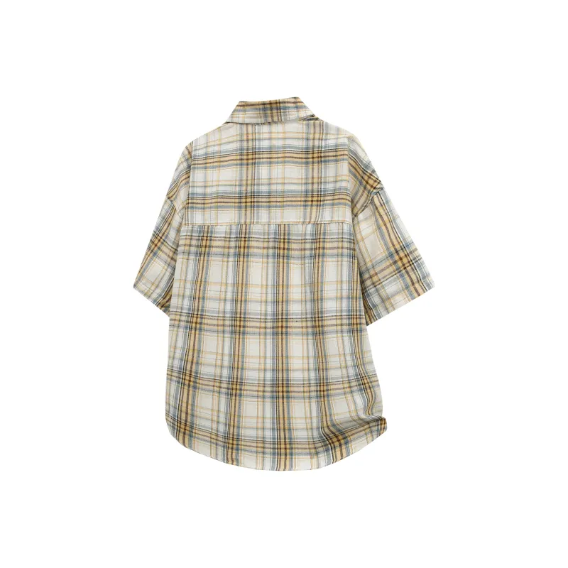 Supremo Cat Shirt Unisex Yellow Plaid-1