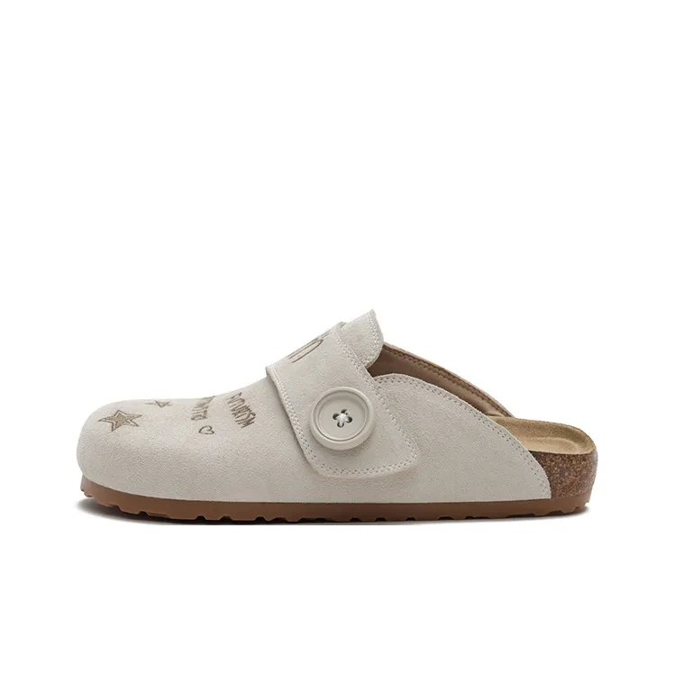 MASOOMAKE Rubber Sole Embroidery Closed Toe Slippers Women's-21