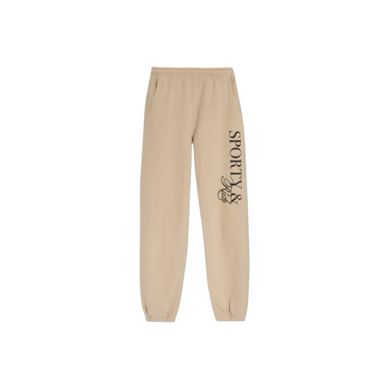 SPORTY & RICH Logo Printed Elasticated Waistband Pants-0