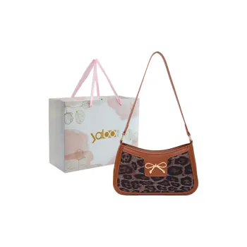 Yalu Pu Shoulder Bag Women's Leopard Print Black/Leopard Print Brown