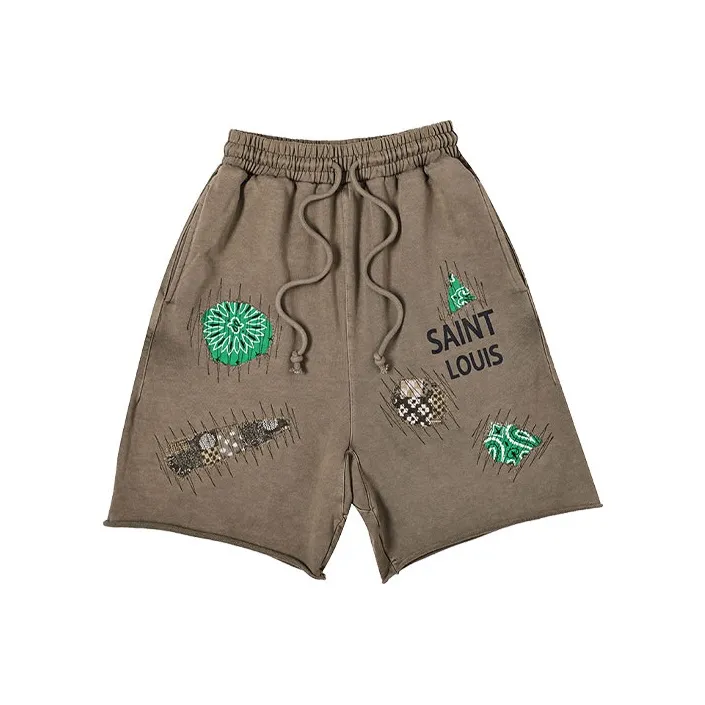 SSSAINT LOUIS Casual Shorts Unisex Olive Green-0