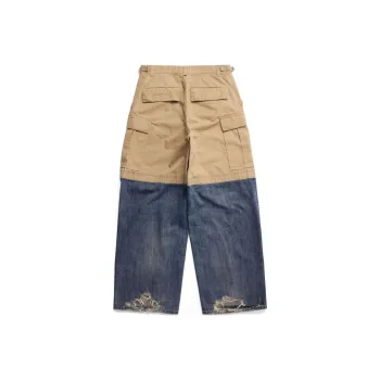 Balenciaga Layered design Cotton Wide leg Trousers