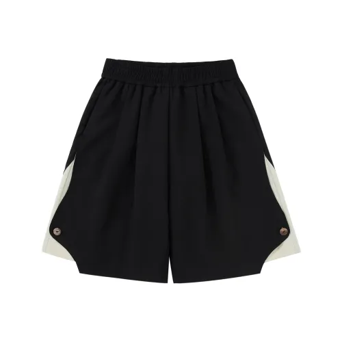 PCLP 2023 Spring Summer Broken Mirror Casual Shorts Unisex Black