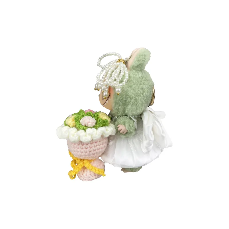 [Modified Doll] POP MART Labubu THE MONSTERS Heartbeat Macaron Collection Pure White Bridal, Cute Hang Tag Box 17cm-11