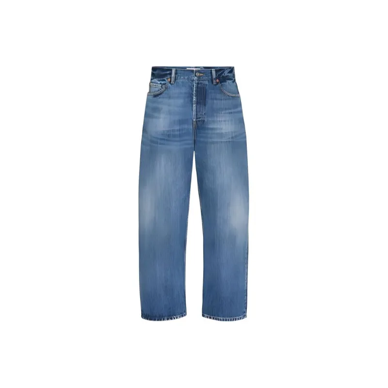 Valentino Logo Patch Cropped Jeans-0