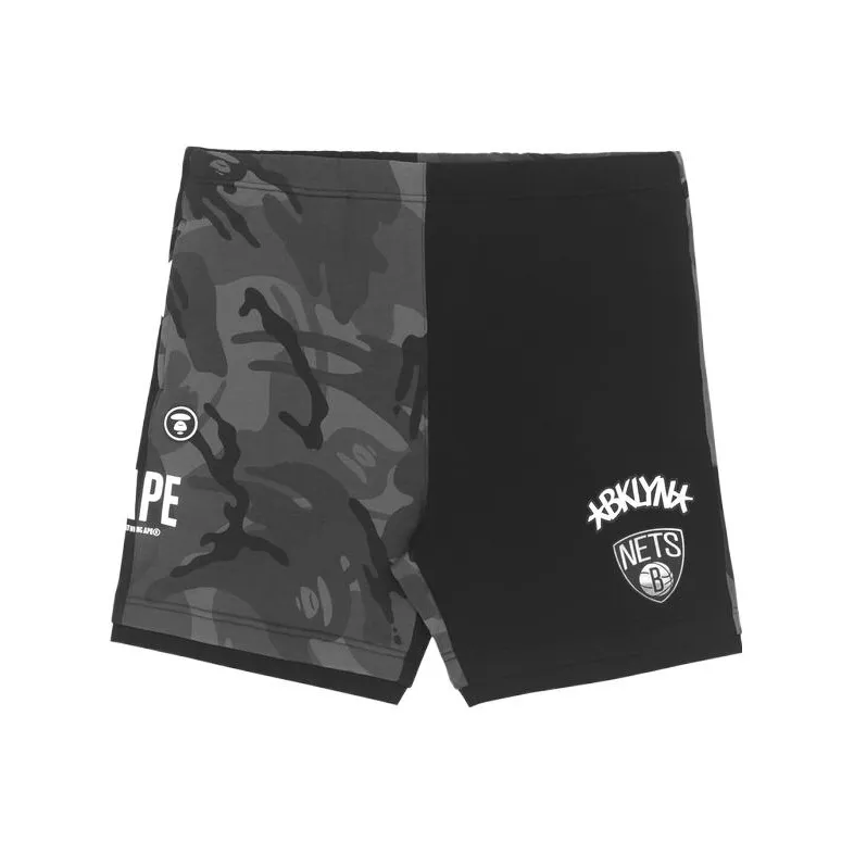 Bape X Nba Style Ape Face Camo Milwaukee Bucks Sweat Shorts-0