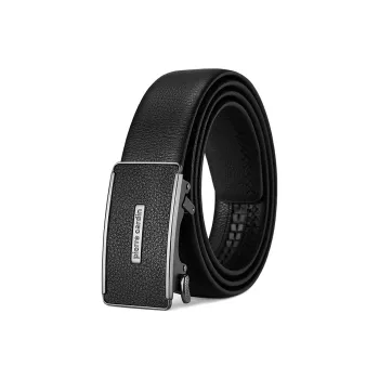 PIERRE CARDIN Top Grain Cow Leather Belts Men's Black 3.5cm