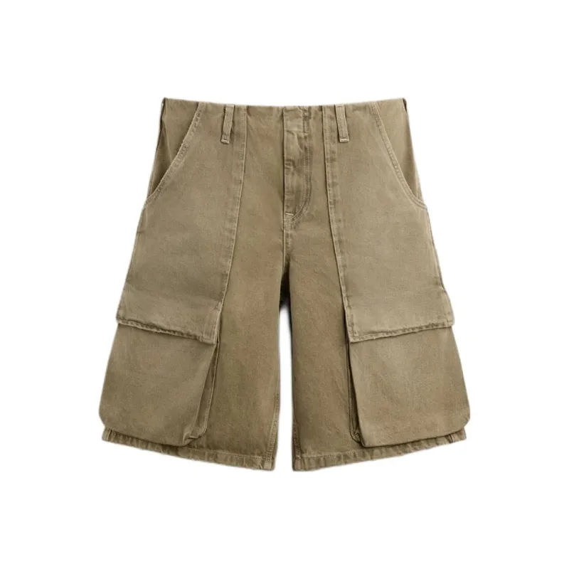 ZARA Denim Shorts Men's Cigar Gray-0