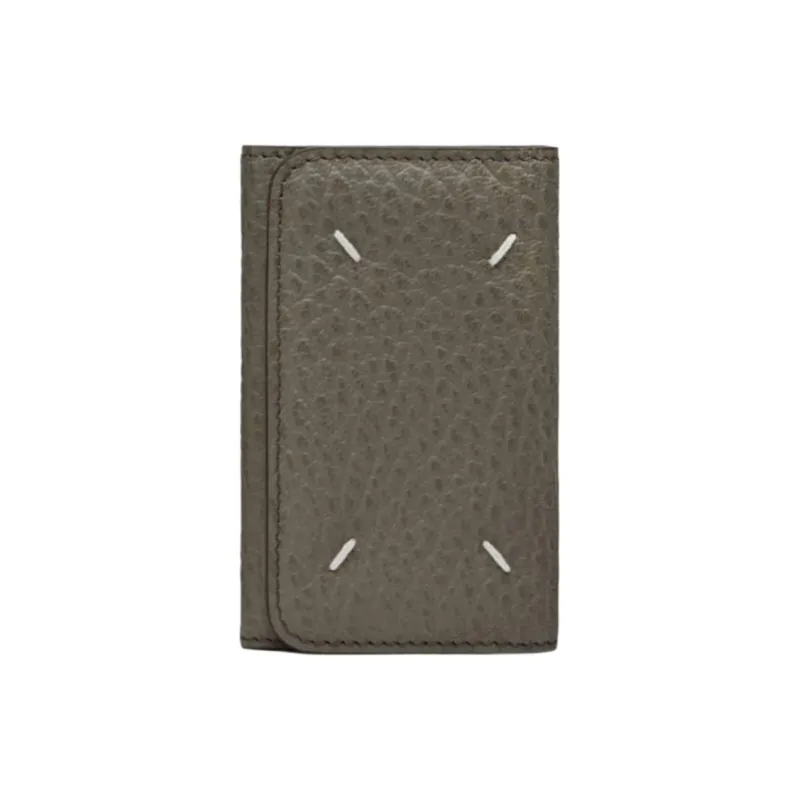 Maison Margiela Grain Calfskin Key Pouch Women's Dark Gray-0