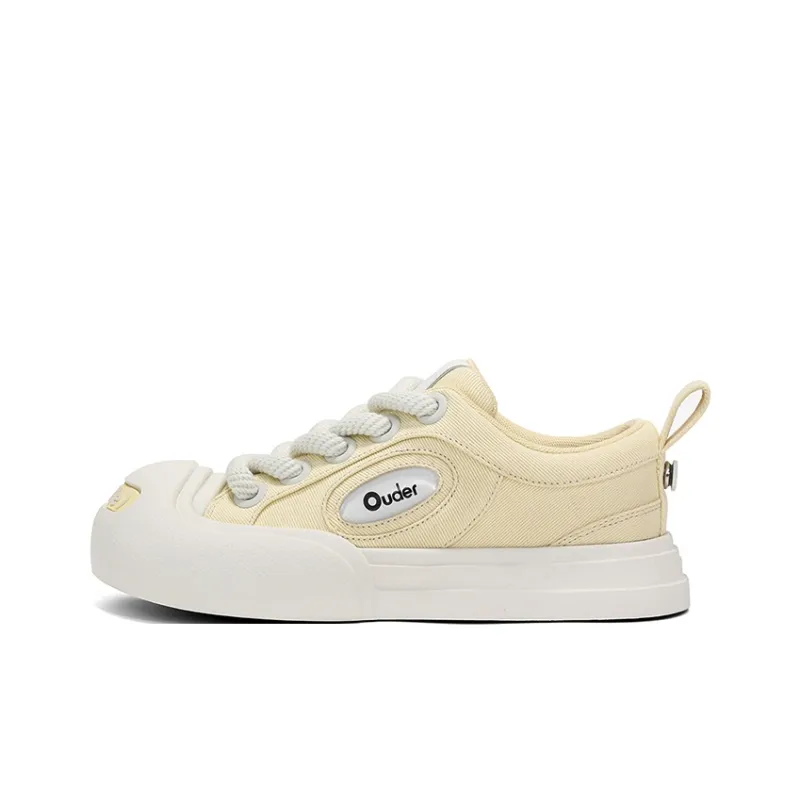 Ouder Smiler Skateboard Shoes Unisex Low Top White-0