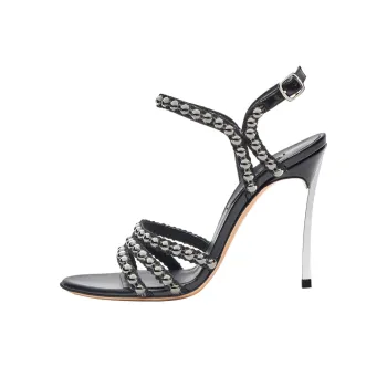 Casadei Blade Studsway One Strap Sandals 10cm Women's Black
