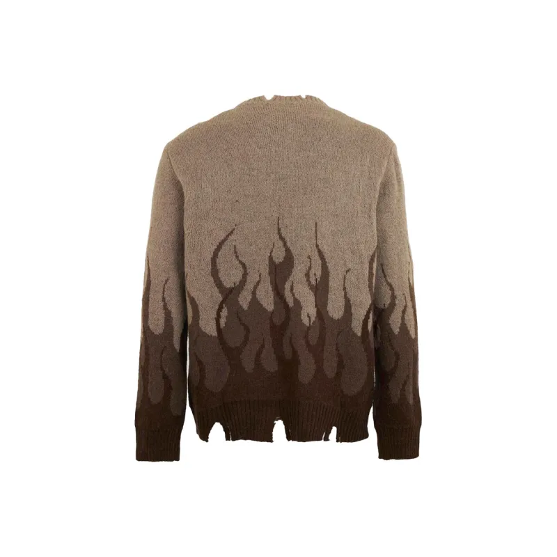 Vision Of Super Flame Intarsia Distressed Jumper-1