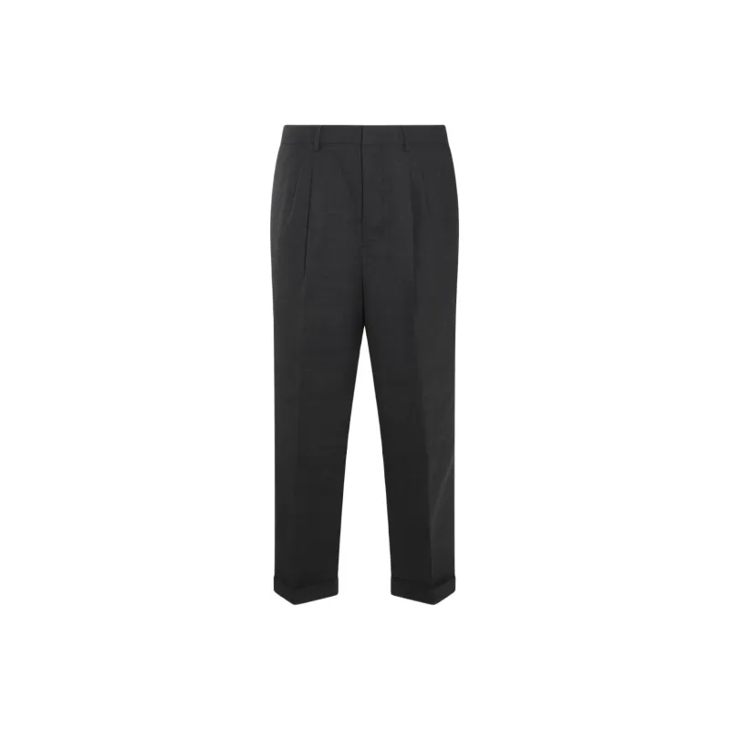 Ami Paris Pleated Tapered Leg Trousers-0