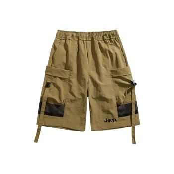 Jeep Straight Fit Sports Training Five Pocket Lace Up Cargo Shorts Unisex