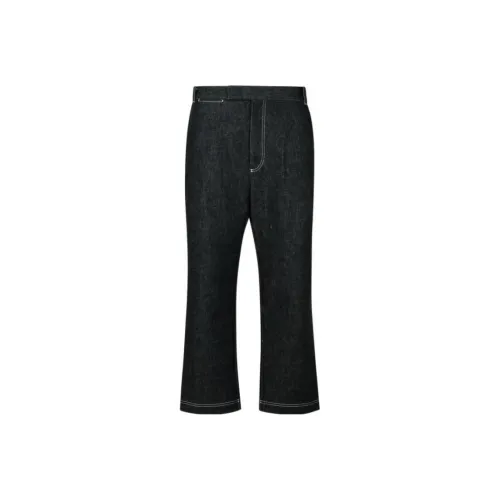 THOM BROWNE Contrast Stitched Wide Leg Trousers