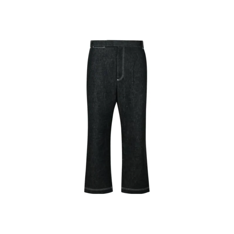 THOM BROWNE Contrast Stitched Wide Leg Trousers-0