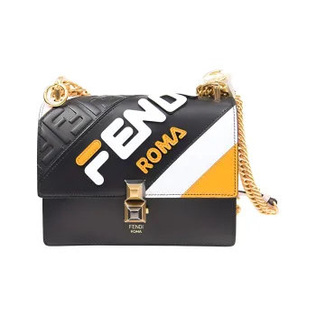 FENDI FILA Collaboration Cow Leather Crossbody Bag, Shoulder Bag Trumpets Women's Multicolor