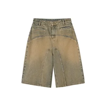 CONP Denim Shorts Unisex Khaki