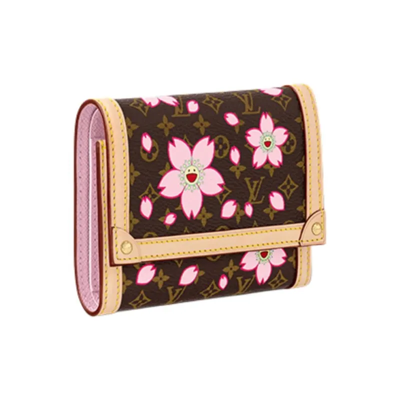 LOUIS VUITTON X Takashi Murakami Victorine Wallet Sakura Brown-1