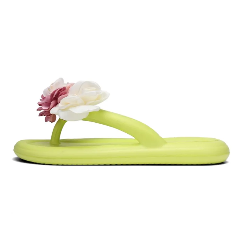XMISTUO Soft And Bouncy Feeling Women's Summer EVA Floral Comfortable Slip Resistant Waterproof Flip Flops-17