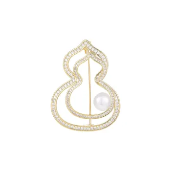 VIOLET Copper Alloy, Freshwater Pearl Brooches Unisex