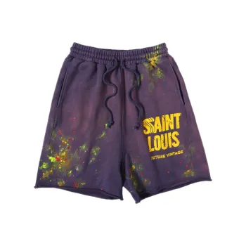 SSSAINT LOUIS Casual Shorts Unisex Purple
