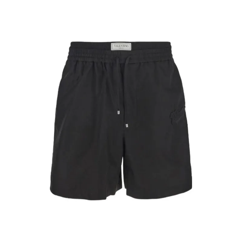 Valentino Logo Patch Drawstring Shorts-0