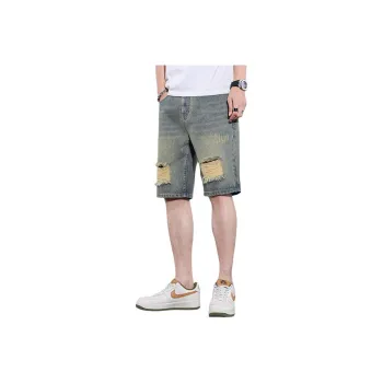【dme】 Denim Shorts Men's Yellow Mud Blue
