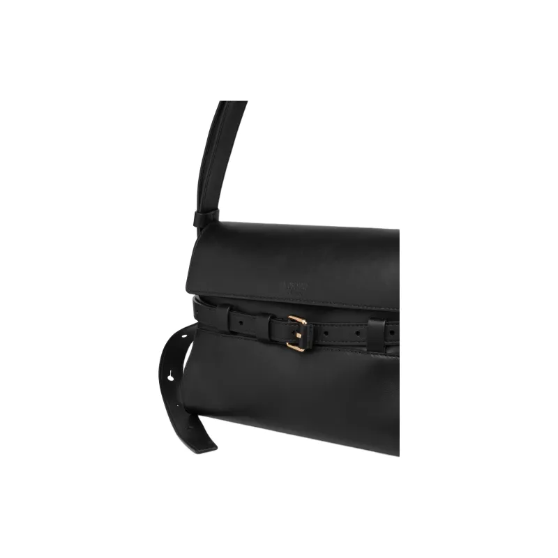 MOSCHINO Sheepskin Crossbody One Shoulder Handbag Extra Large Women's Black-3