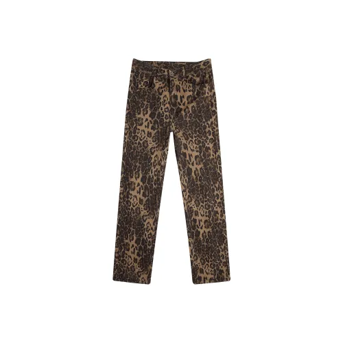 OTKSK Jeans Unisex Leopard Print